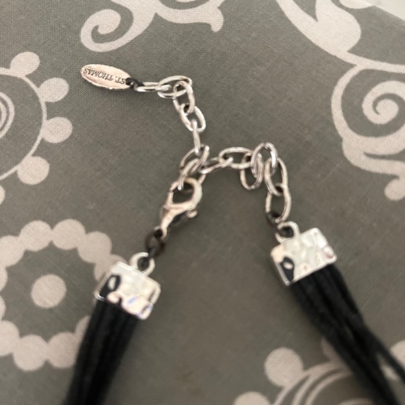 Necklace Boho Black/Silver Pendant Bohemian - Picture 3 of 3